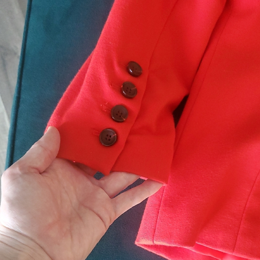 Nine West Red Blazer Structured Suit Jacket - Picture 5 of 6